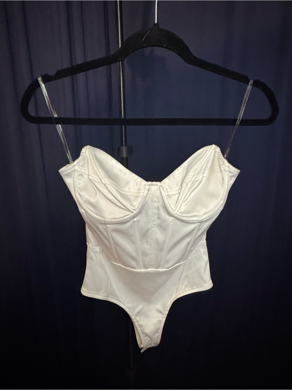 Y2K Katie Kane White Satin Corset Bodysuit Bridal Coquette